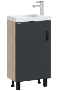 Напольная тумба под раковину Onika Тимбер 104509 45см серый матовый/дуб сонома